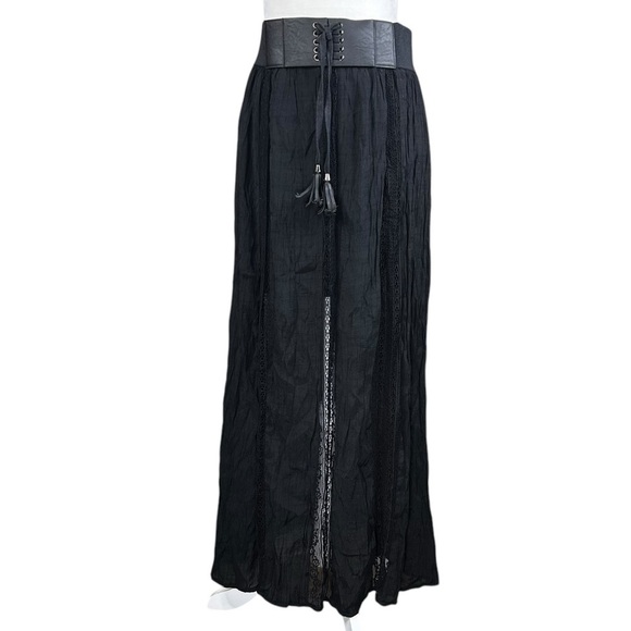 Y2K Lace Gauzy Maxi Corset Skirt Large Whimsygoth Goth Witchy Steampunk - Picture 1 of 6